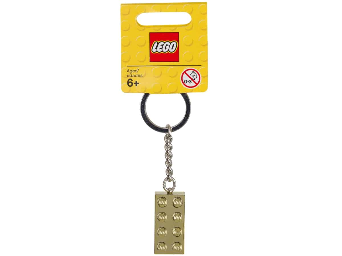 lego 850808 gold 2x4 stud key chain
