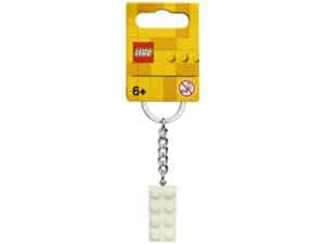 lego 854084 2x4 white metallic key chain